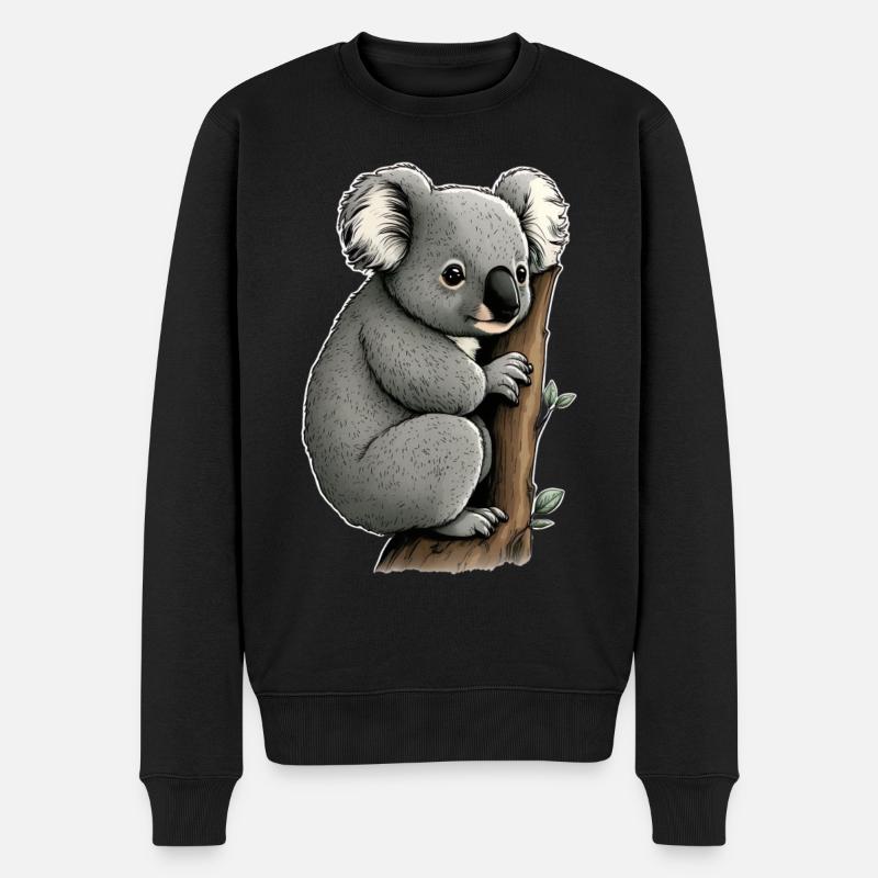 Niedlicher Koala für einen Tierliebhaber - Männer Premium Bio Pullover - Schwarz