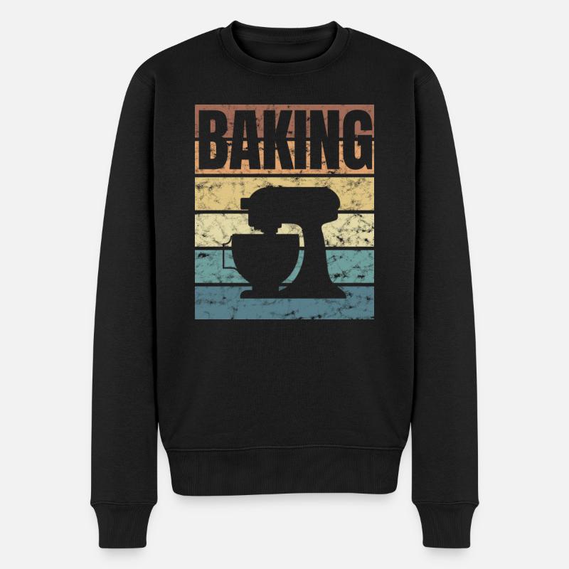 Baking Therapy Bake Cake Chef - Men's Premium Organic Jumper - black