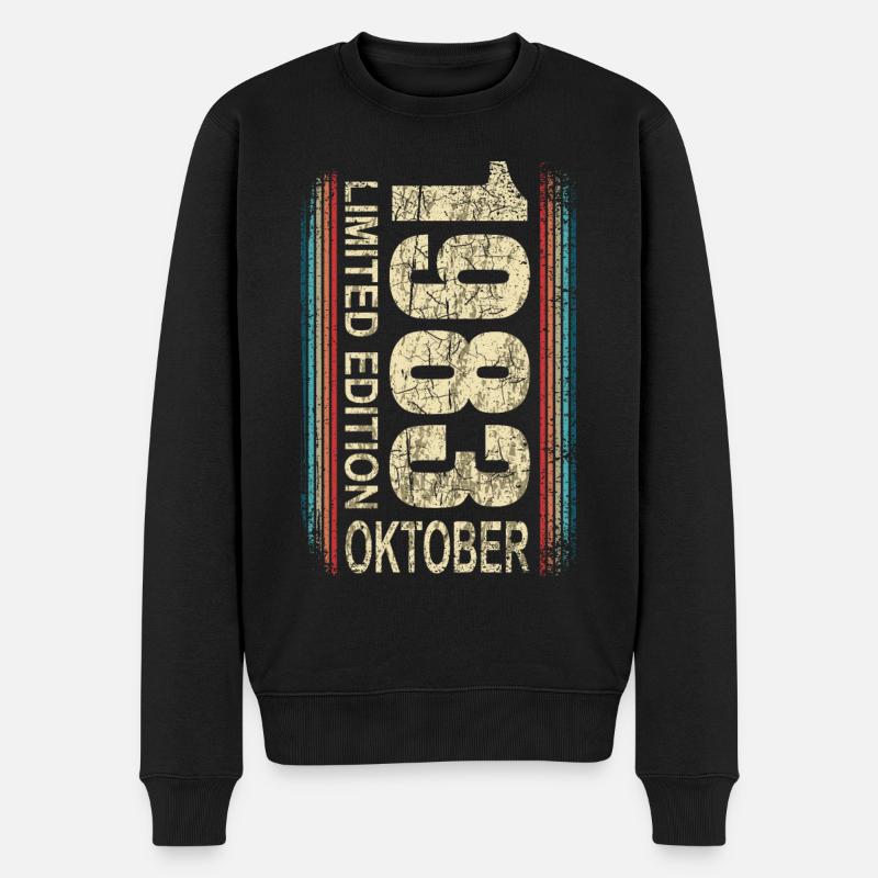 Oktober 1983 Geburtstag Mann 50 Jahre Retro Shirt - Männer Premium Bio Pullover - Schwarz