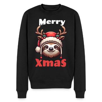 Merry Xmas Sloth Christmas - Men's Premium Organic Jumper - black - Front - Nico (187cm)