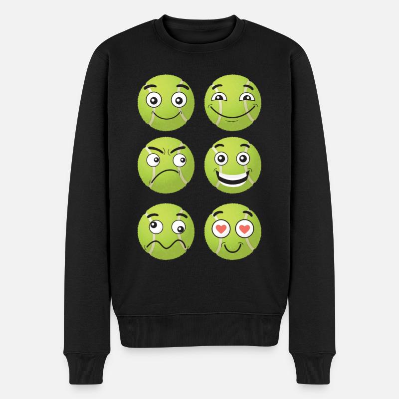 Tennis Comic Visages - Pull Premium bio Homme - noir