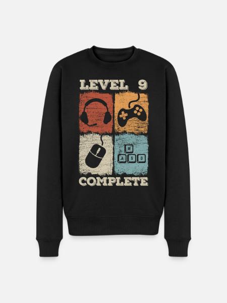 9th Birthday Level Complete Gaming - Men's Premium Organic Jumper - black