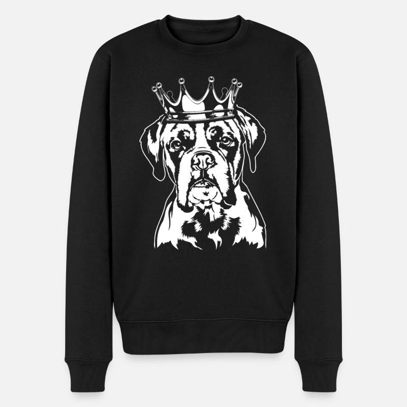 Deutscher Boxer Hund Krone Hunde Wilsigns - Männer Premium Bio Pullover - Schwarz