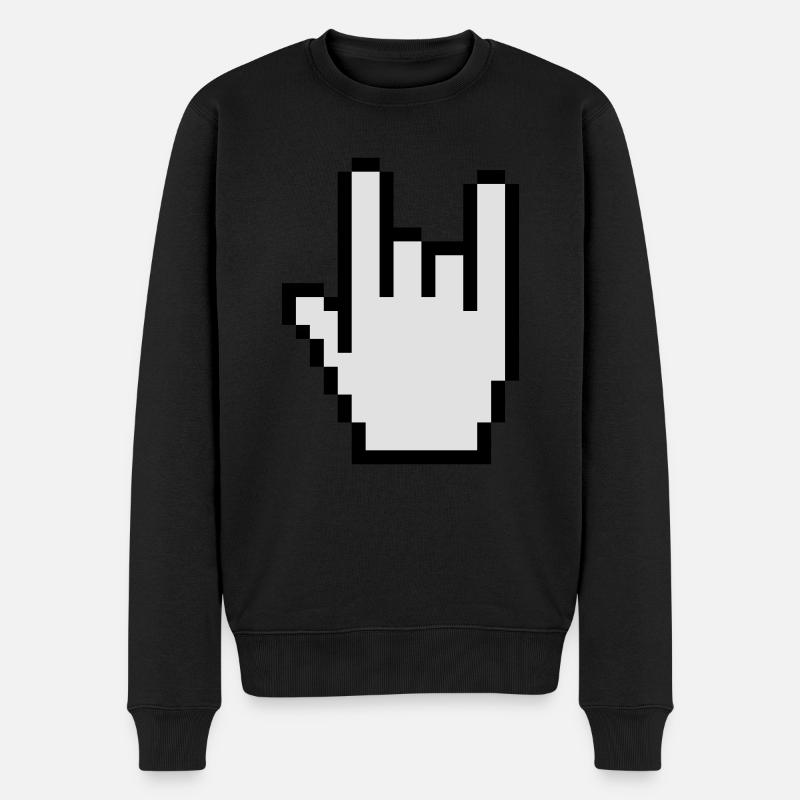 Signe de main curseur - Pull Premium bio Homme - noir