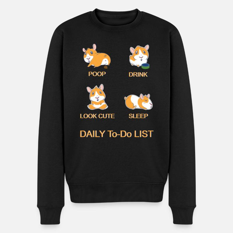 Meerschweinchen To Do Liste - Guinea pig - Männer Premium Bio Pullover - Schwarz