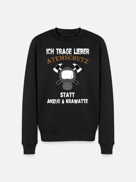 Feuer Atemschutz statt Anzug - Männer Premium Bio Pullover - Schwarz