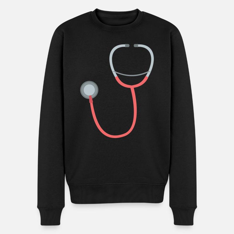 Stethoskop - Männer Premium Bio Pullover - Schwarz