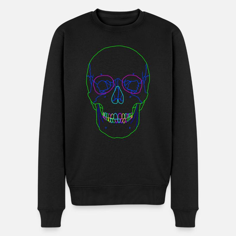 Totenkopf Outlines - Männer Premium Bio Pullover - Schwarz