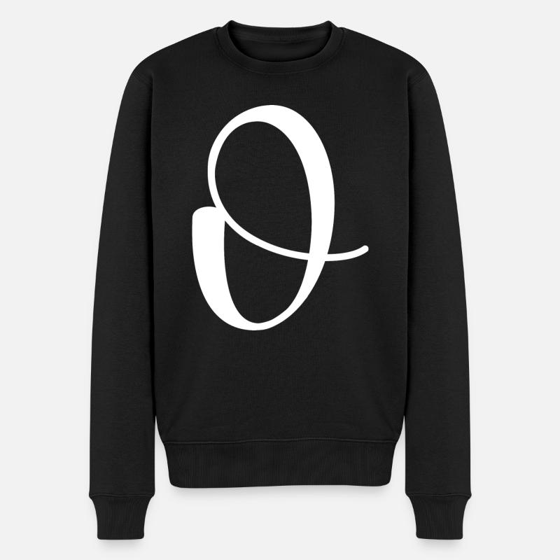 Calligraphie, initiale O - Pull Premium bio Homme - noir