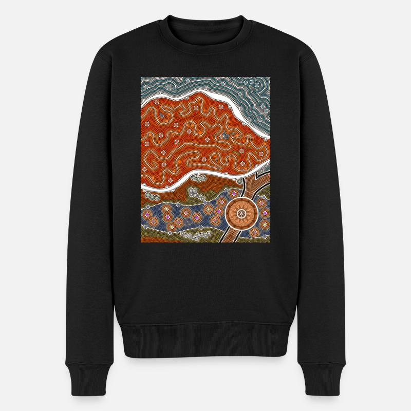 Salzebene / Salt flats - Männer Premium Bio Pullover - Schwarz