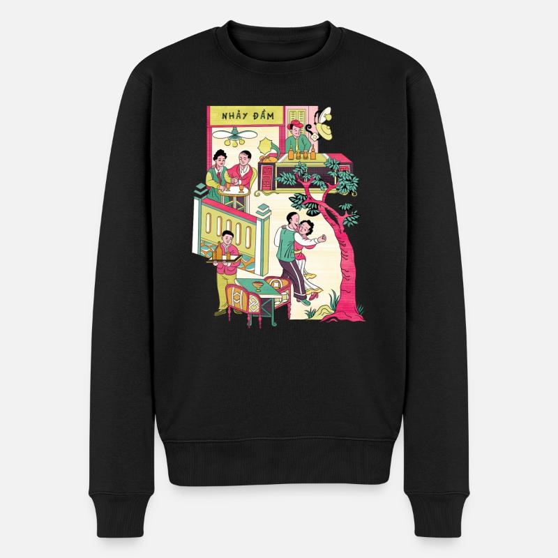 Nhay Dam Vietnamesischer Tanz - Männer Premium Bio Pullover - Schwarz