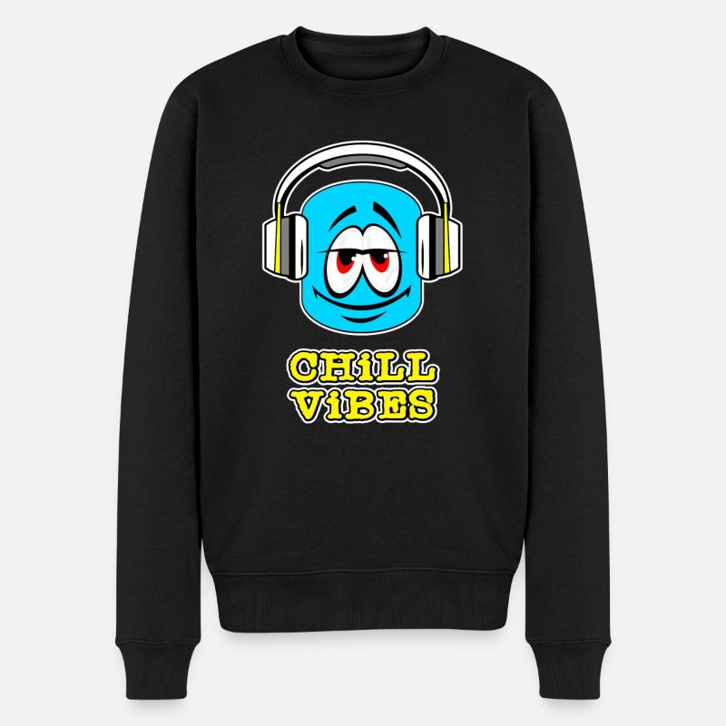 chill vibes avec des écouteurs - Pull Premium bio Homme - noir