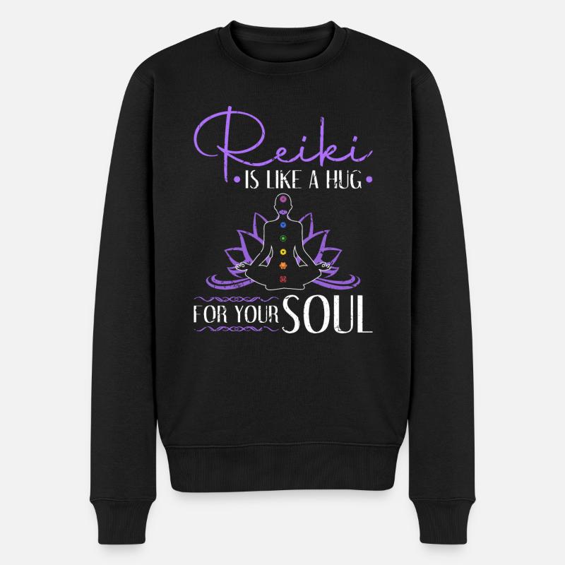 Reiki Chakra - Männer Premium Bio Pullover - Schwarz