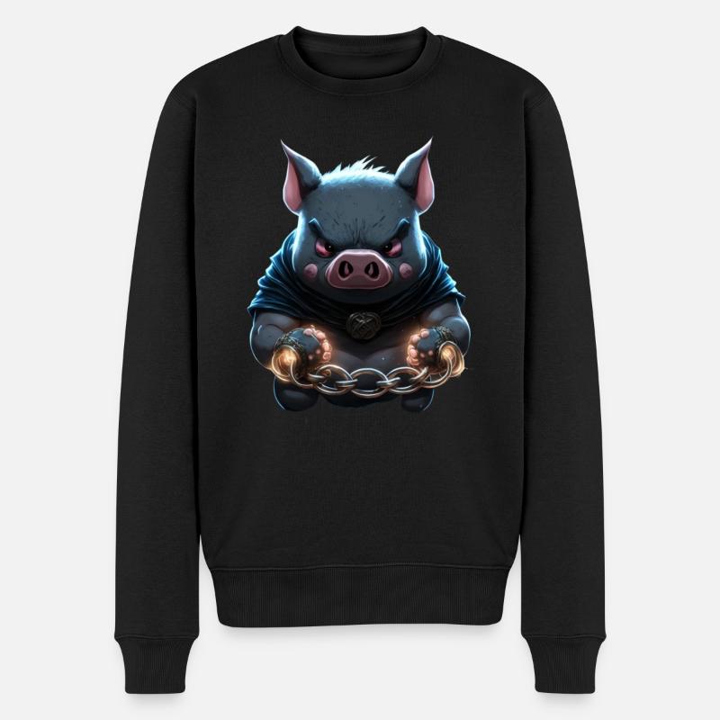 chained pig - Pull Premium bio Homme - noir