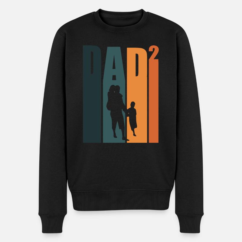 Papa Vater Geschenk Retro Daddy Dad - Männer Premium Bio Pullover - Schwarz
