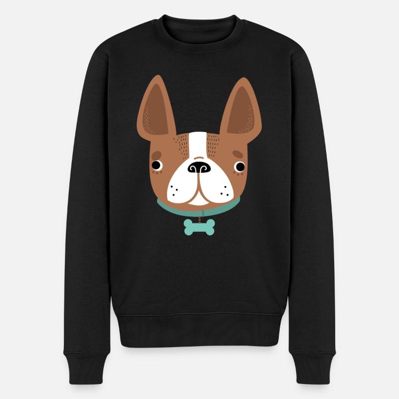 Hund - Männer Premium Bio Pullover - Schwarz