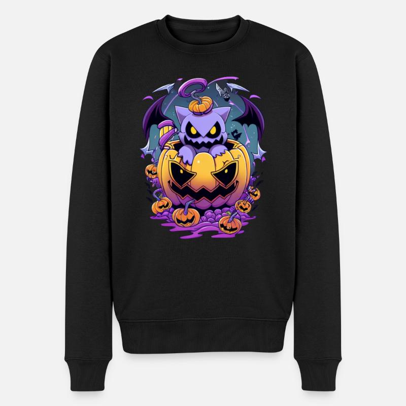 Halloween - Männer Premium Bio Pullover - Schwarz