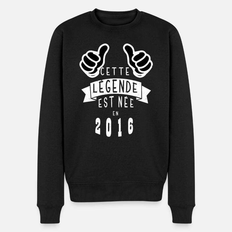 Legend 2016 Authentischer 2016 Jahrgang Bursdag - Männer Premium Bio Pullover - Schwarz
