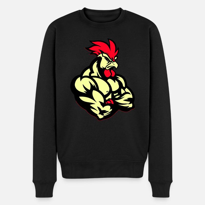 hahn comic - Männer Premium Bio Pullover - Schwarz