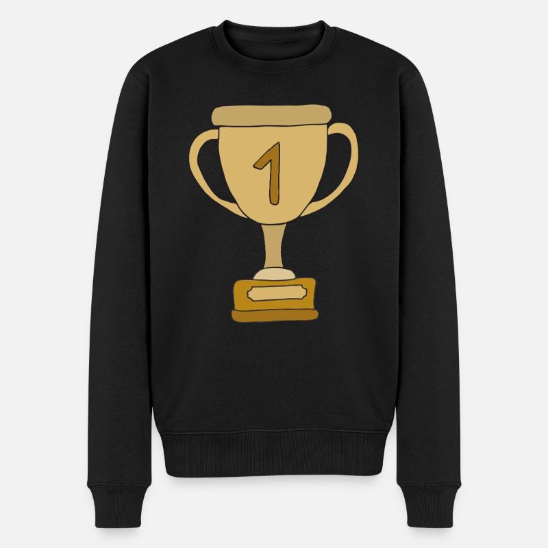pokal platz eins - Männer Premium Bio Pullover - Schwarz