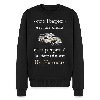 Sapeur pompier retraitée - Pull Premium bio Homme - noir - Devant - Nico (187cm)