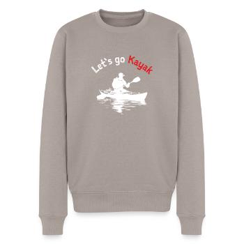 Let's go Kayak - Männer Premium Bio Pullover - Taupe - Vorne - Nico (187cm)