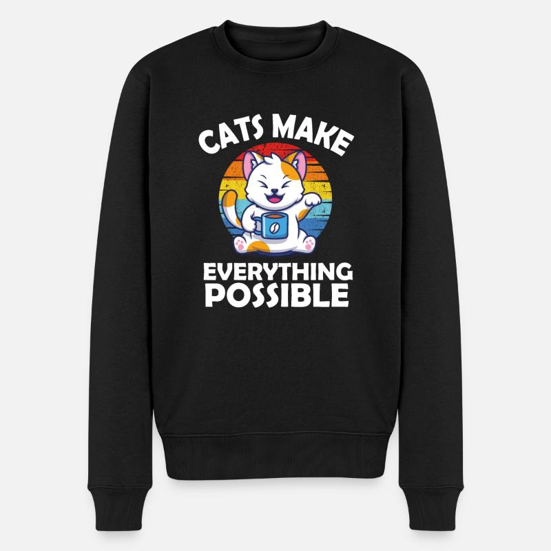 Les chats rendent tout possible - Pull Premium bio Homme - noir