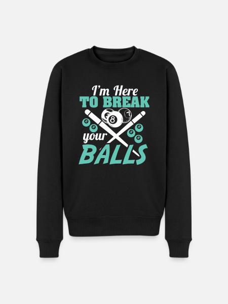 Billard - Piscine - Fun - Pull Premium bio Homme - noir