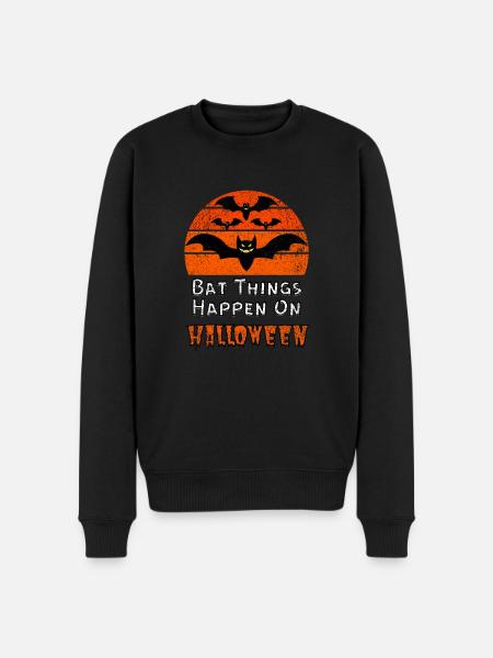 Bat Things Happen On Halloween - Men's Premium Organic Jumper - black
