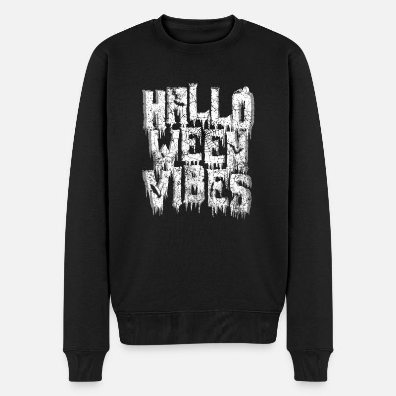 Distressed Halloween Vibes - Männer Premium Bio Pullover - Schwarz