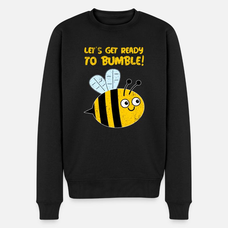 Machen wir uns bereit zum Bumble! Niedliches Bienenwortspiel - Männer Premium Bio Pullover - Schwarz