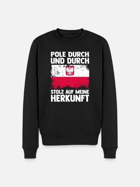 Pole Polnisch Polen - Männer Premium Bio Pullover - Schwarz