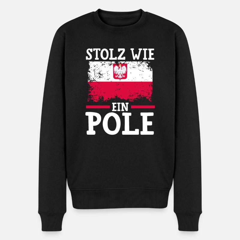 Pole Polnisch Polen - Männer Premium Bio Pullover - Schwarz