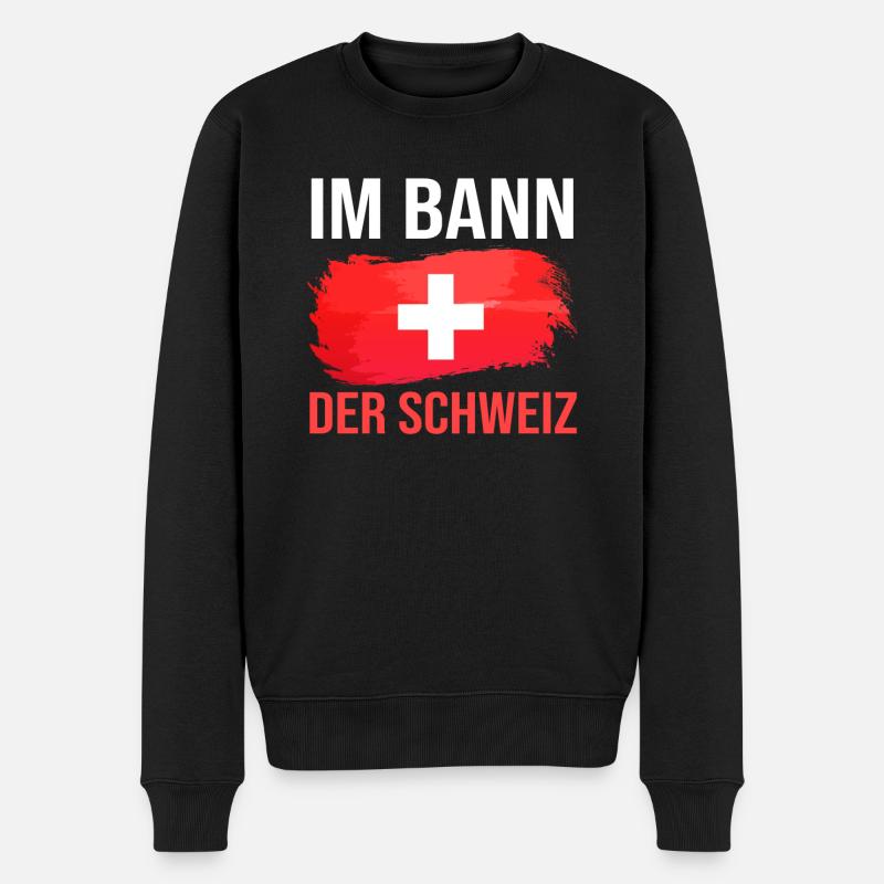 Schweizer Schweiz - Männer Premium Bio Pullover - Schwarz