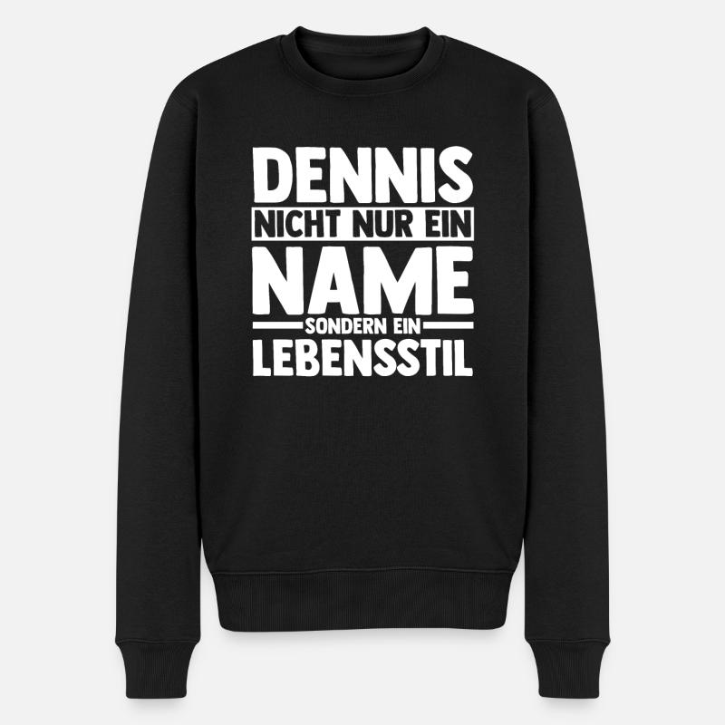 Vorname Dennis - Männer Premium Bio Pullover - Schwarz