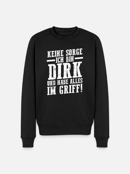 First name Dirk - Men's Premium Organic Jumper - black