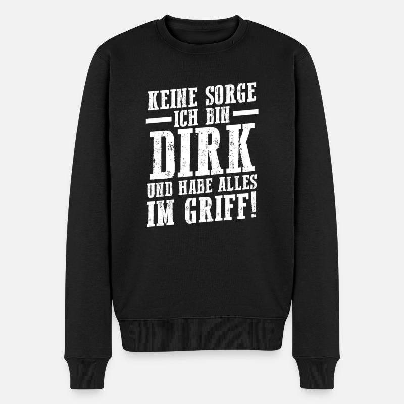 First name Dirk - Men's Premium Organic Jumper - black