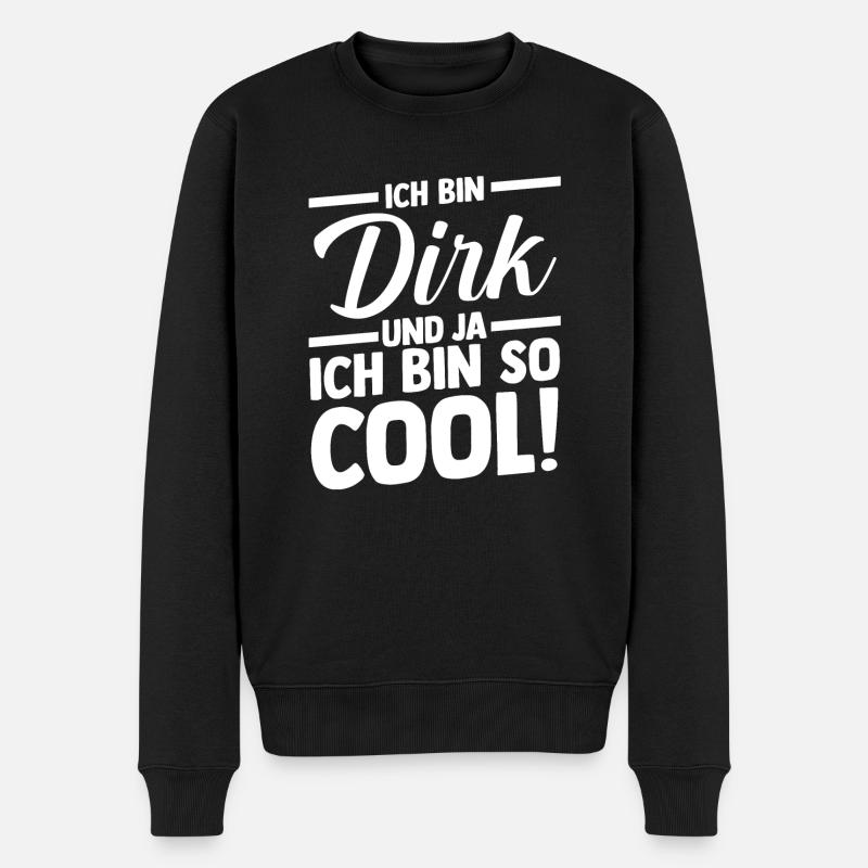 First name Dirk - Men's Premium Organic Jumper - black