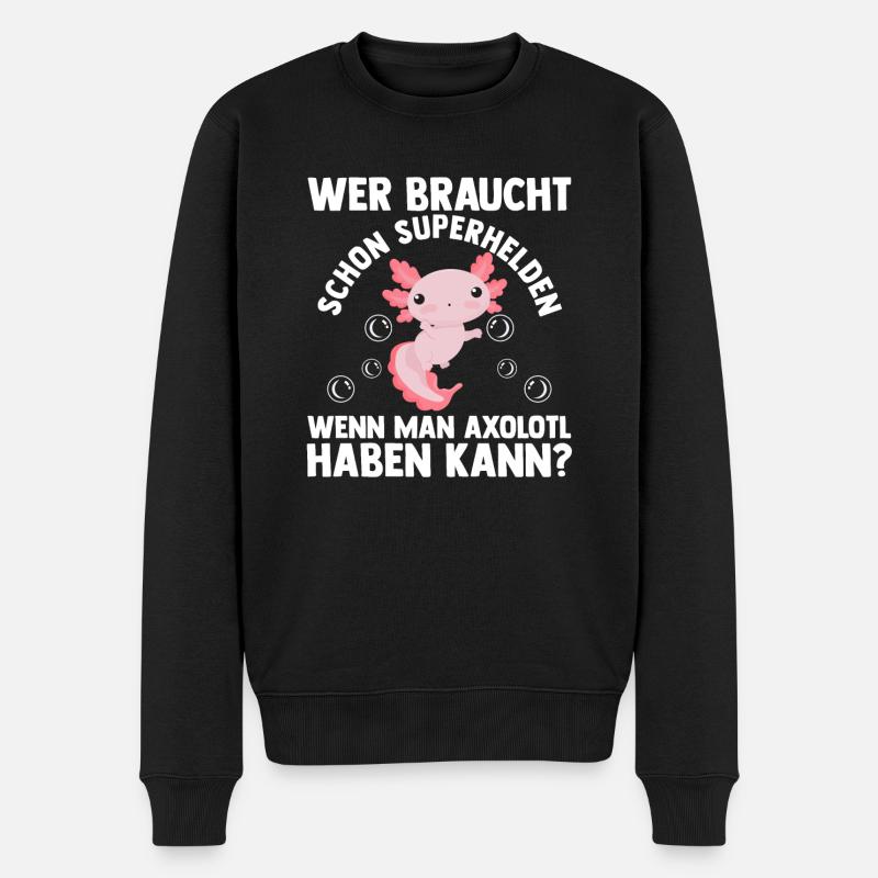 Axolotl - Pull Premium bio Homme - noir