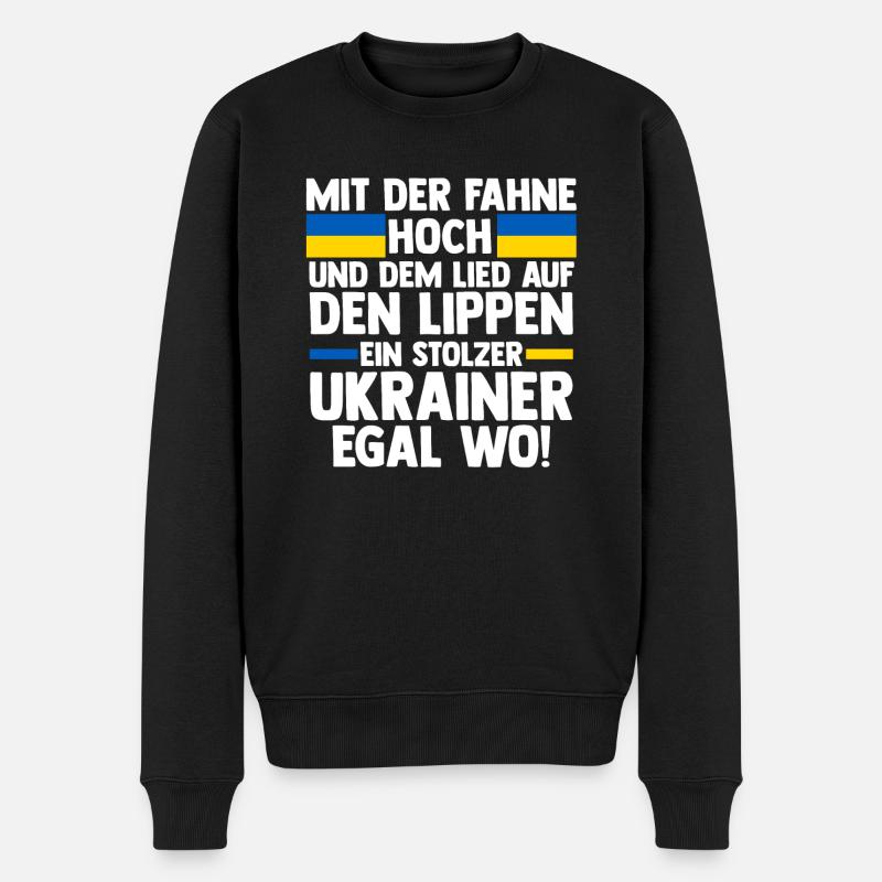 Ukrainer Ukraine - Männer Premium Bio Pullover - Schwarz
