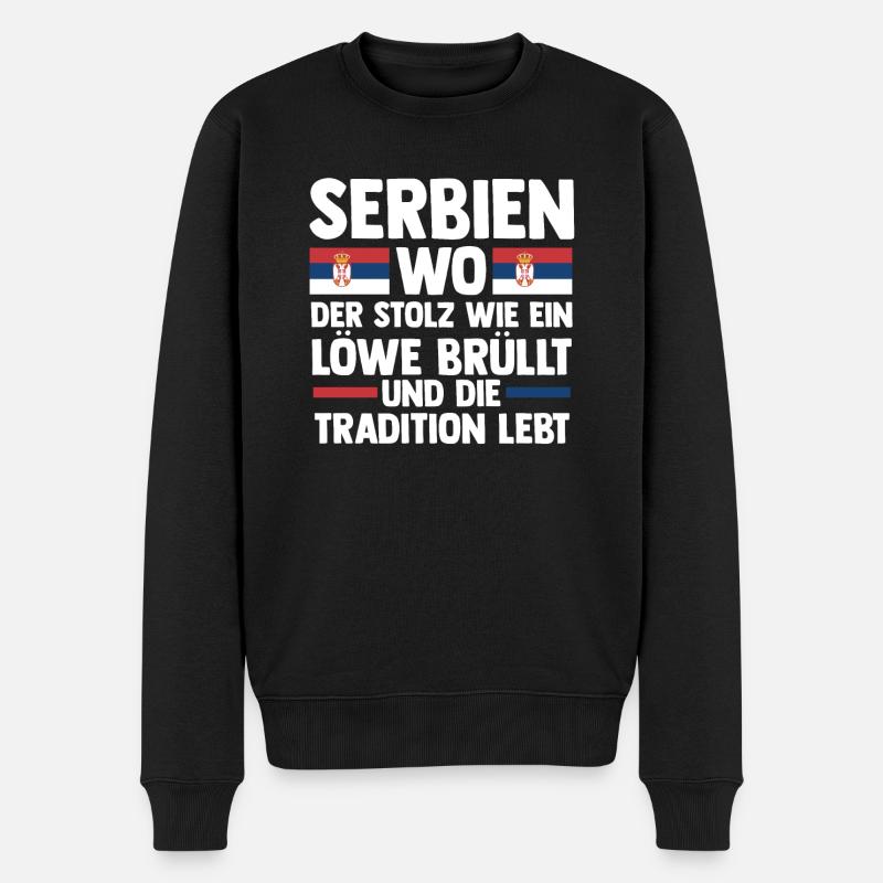 Serbe Serbe Serbie - Pull Premium bio Homme - noir