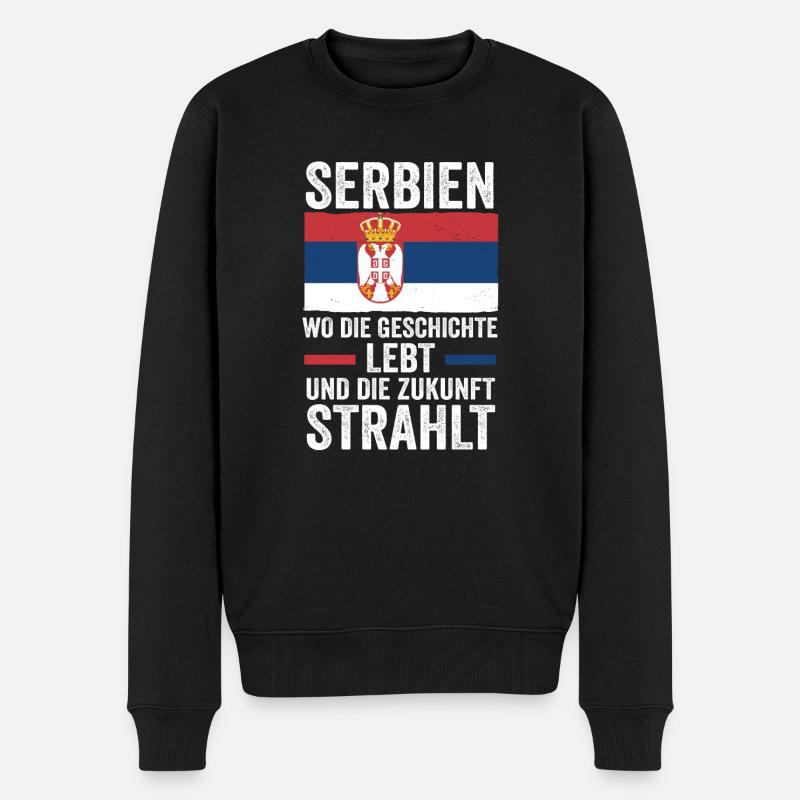 Serben Serbisch Serbien - Männer Premium Bio Pullover - Schwarz