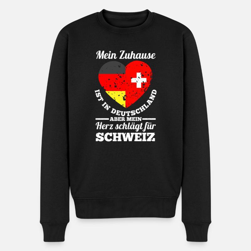 Schweizer Deutschland Schweiz - Männer Premium Bio Pullover - Schwarz