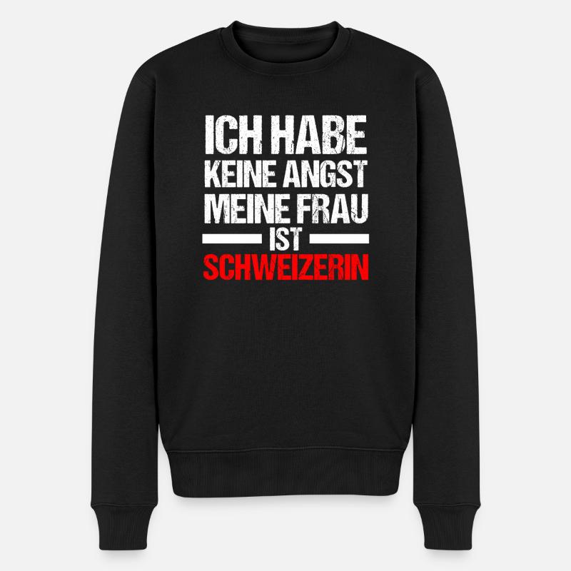Schweizer Schweiz - Männer Premium Bio Pullover - Schwarz