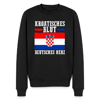 Kroate Kroatisch Deutschland Kroatien - Männer Premium Bio Pullover - Schwarz - Vorne - Nico (187cm)