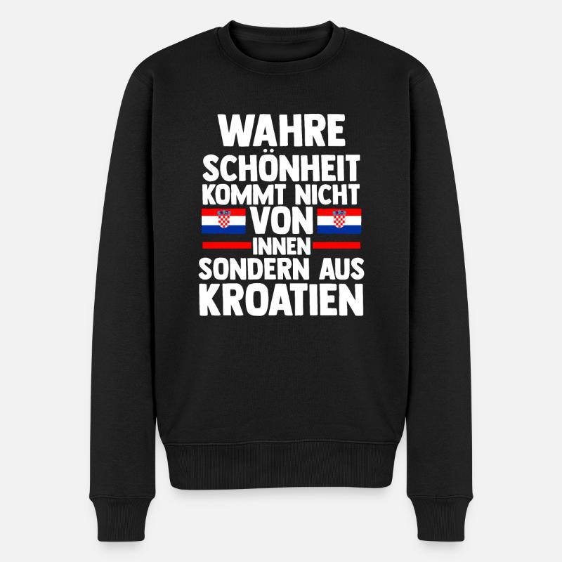 Croate Croate Croatie - Pull Premium bio Homme - noir
