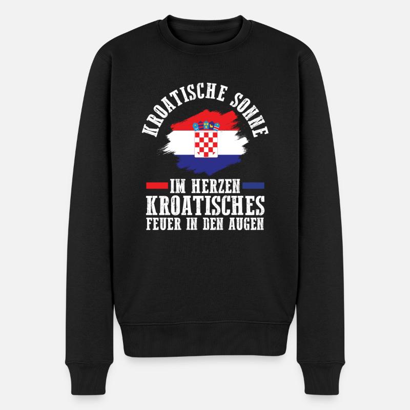 Croate Croate Croatie - Pull Premium bio Homme - noir