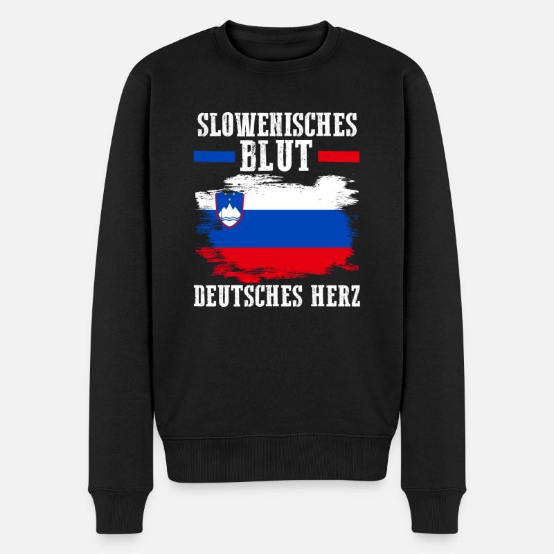 Slowenen Deutschland Deutsch Slowenien - Männer Premium Bio Pullover - Schwarz