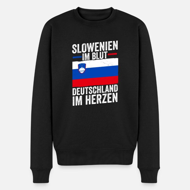 Slowenen Deutschland Deutsch Slowenien - Männer Premium Bio Pullover - Schwarz