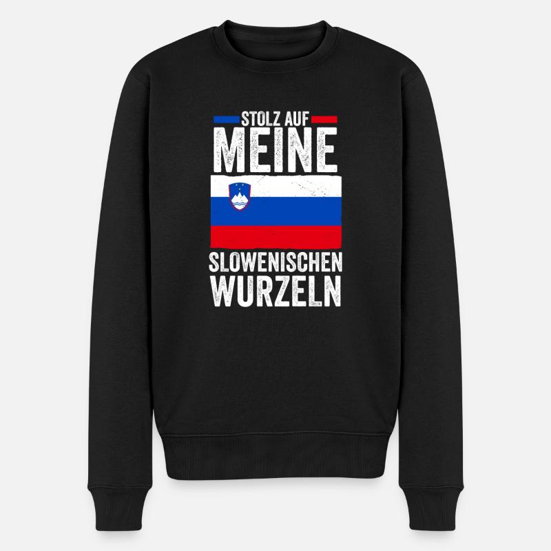 Slovènes Slovénie - Pull Premium bio Homme - noir